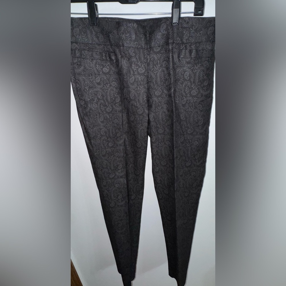 Studio Works Paisley Pattern Dress Pants - Dark Gray